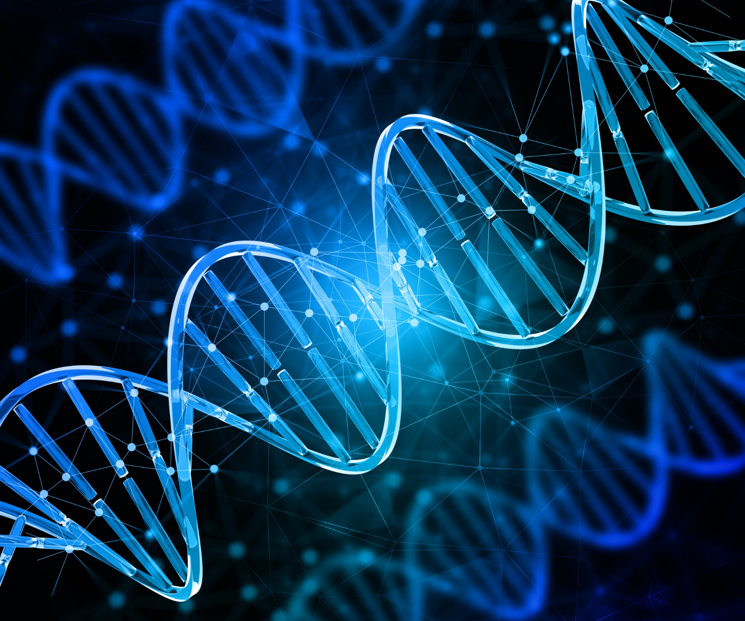 Imagem de fios de DNA representando a FIV com análise genética dos embriões