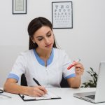 Médica especialista em reprodução assistida avaliando para a paciente quais exames fazer antes de engravidar
