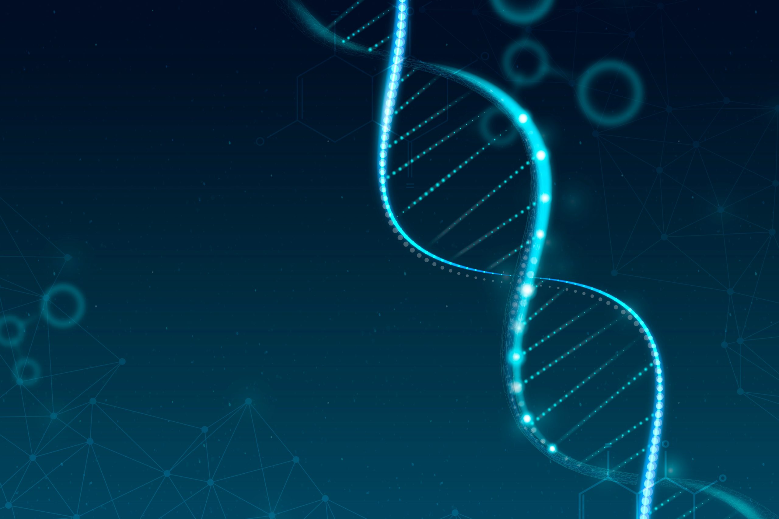 Imagem ilustrativa de DNA para representar o aconselhamento genético